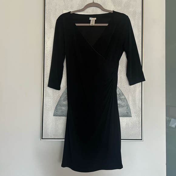 3/4 Sleeve Black Dress - Picture 1 of 4